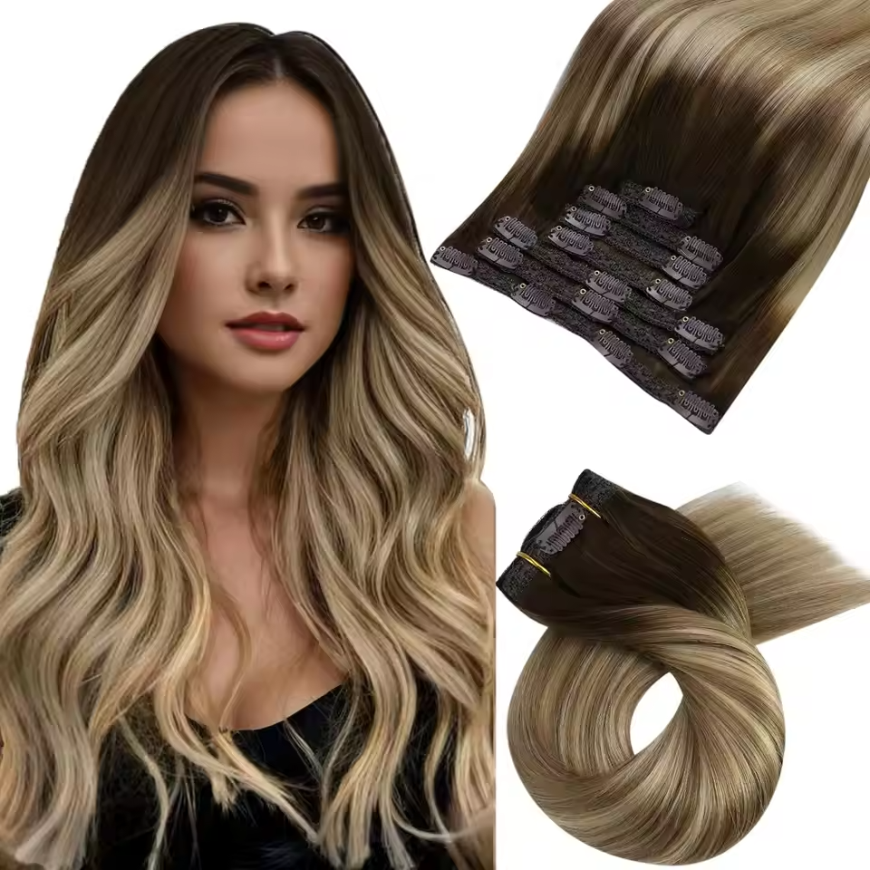 Espresso brown clip in hair extensions