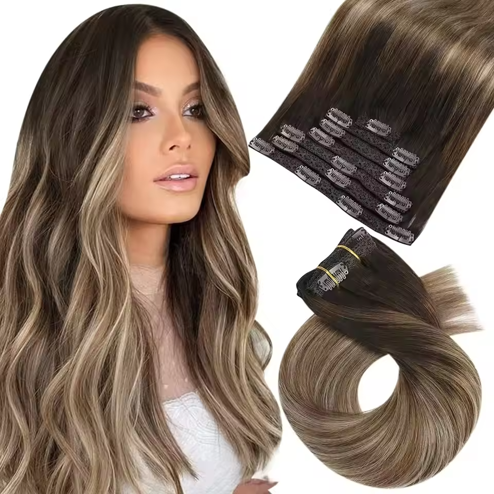 sandy blonde clip hair extension