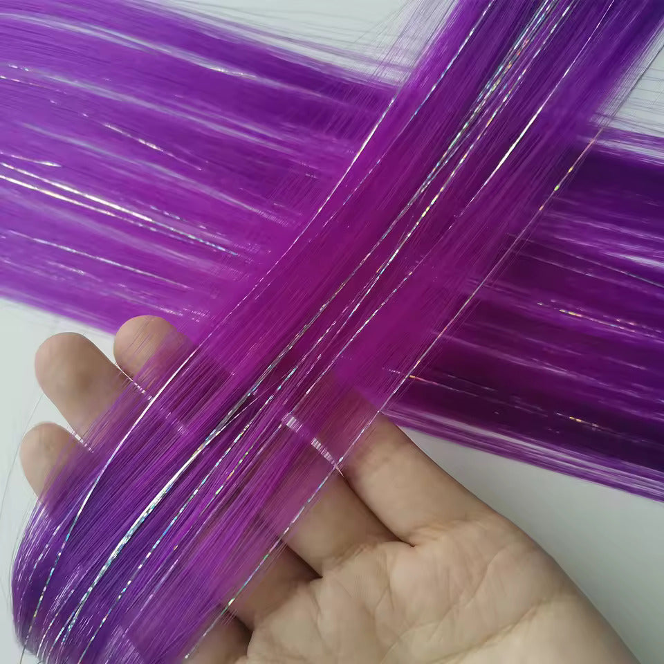 Amethyst purple colored hair extensions