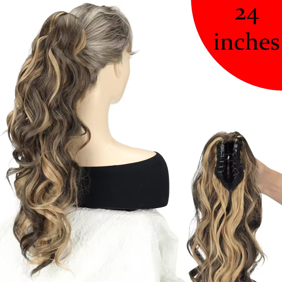 Ash Brown Claw Clip Ponytail 