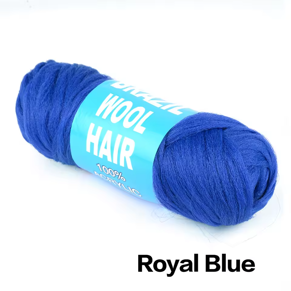 blue brazil wool hair