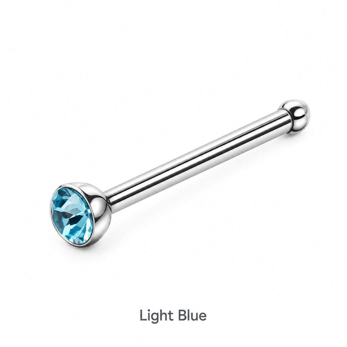 Fashion Crystal Stainless Steel Nose Stud Piercing for Women, Hypoallergenic 1.8mm Nose Ring, Straight/L/Screw Shaped