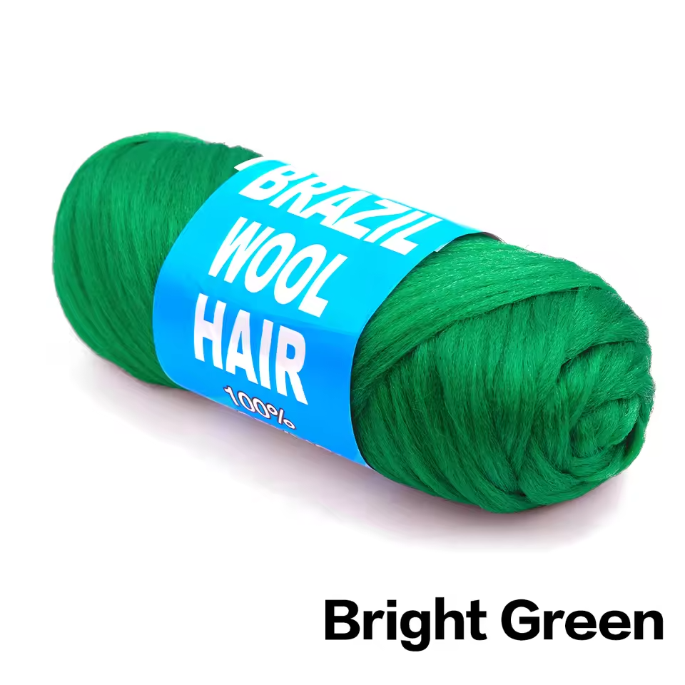 bright green brazil wool hair