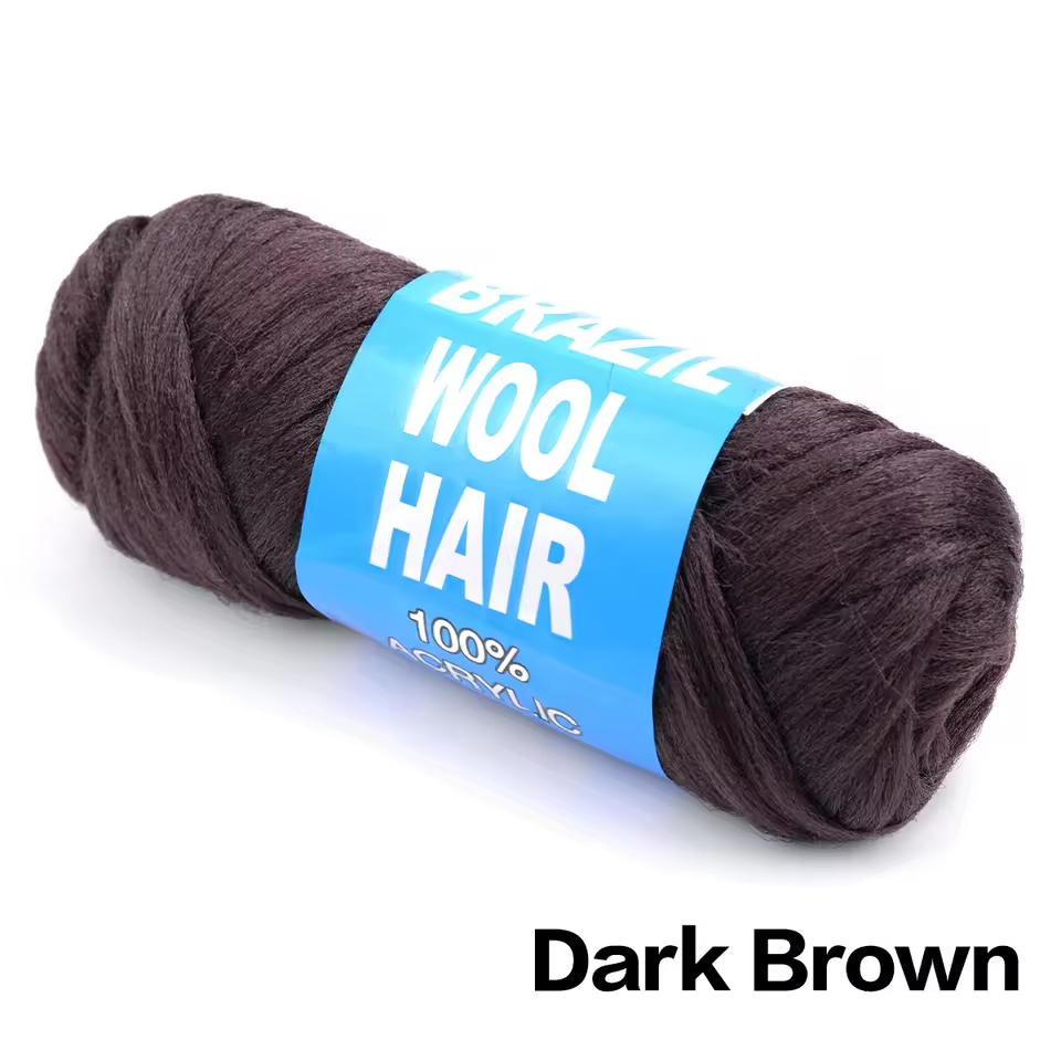dark brown brazil wool hair