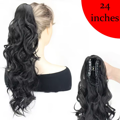 ebony black claw clip ponytail 