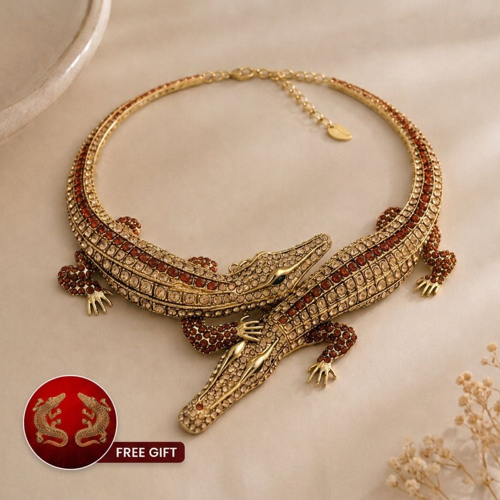 Alligator Necklace for Women | Stylish Crocodile Necklace | Gift idea for Her