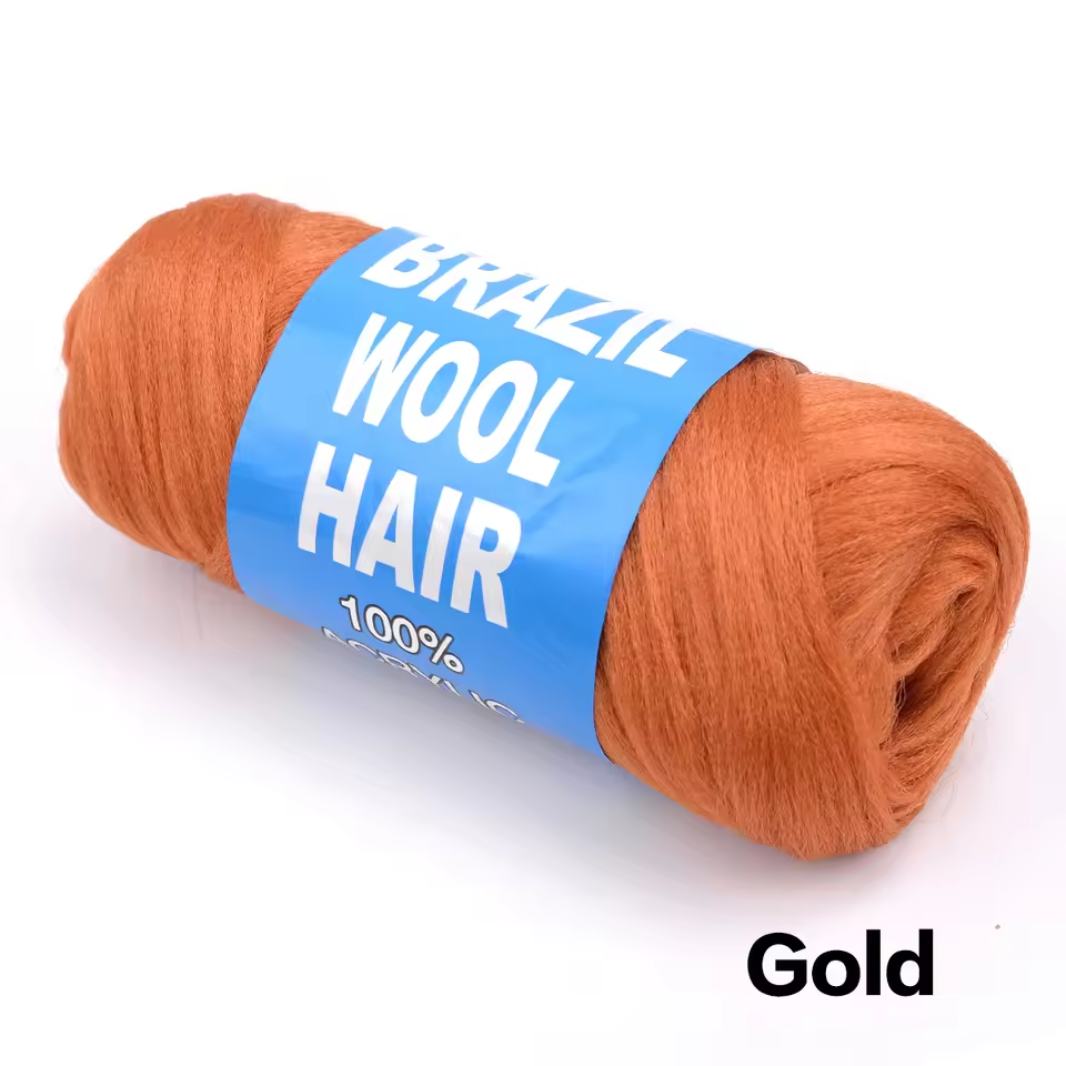 gold brazil wool hair