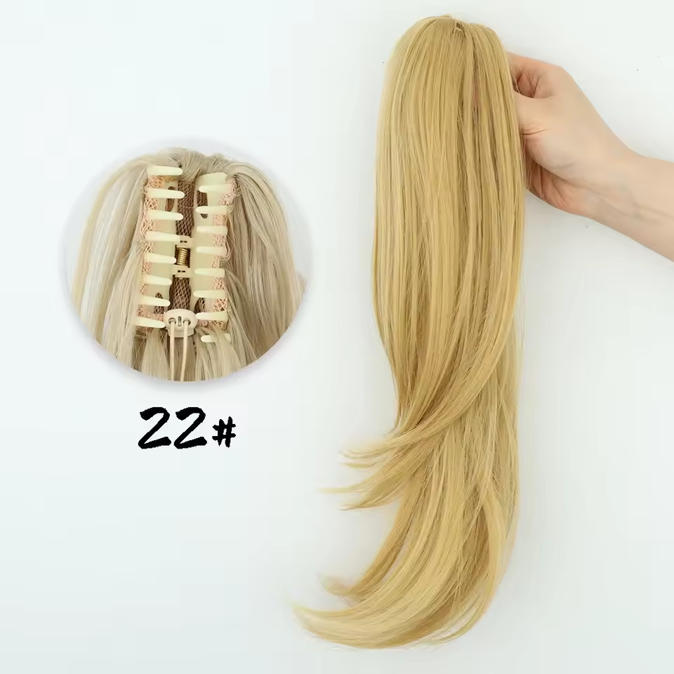 golden blonde claw clip ponytail 