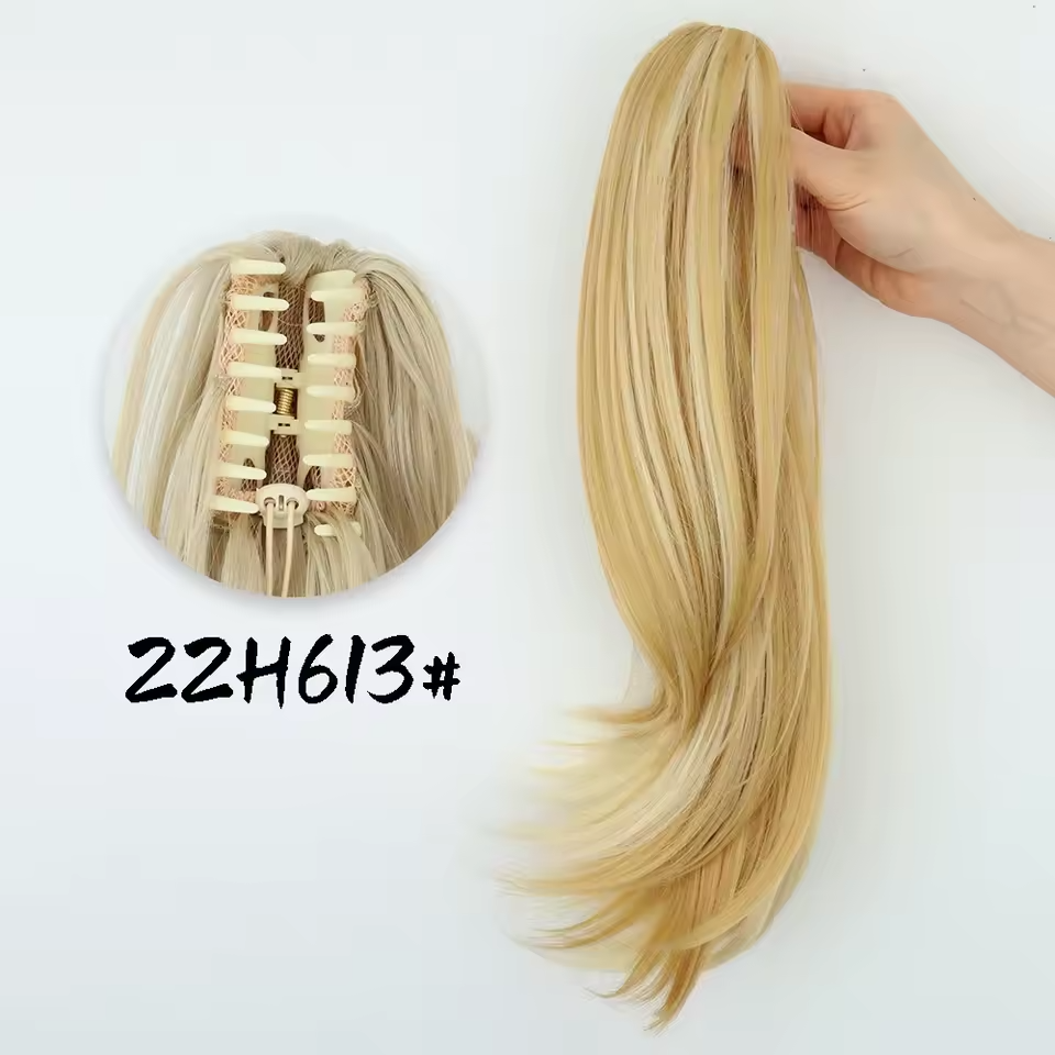 honey blonde claw clip ponytail 