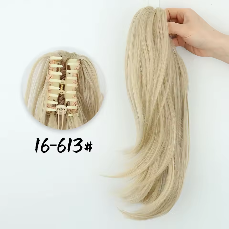 light blonde claw clip ponytail 