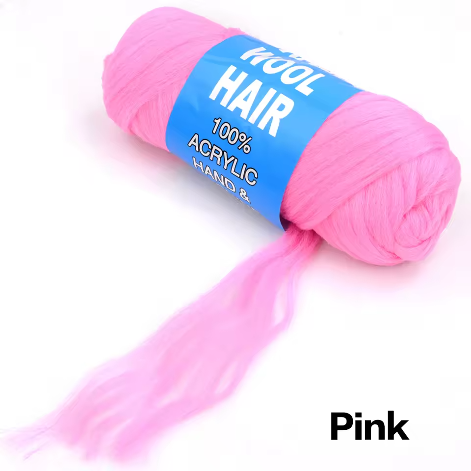 pink brazil wool hair