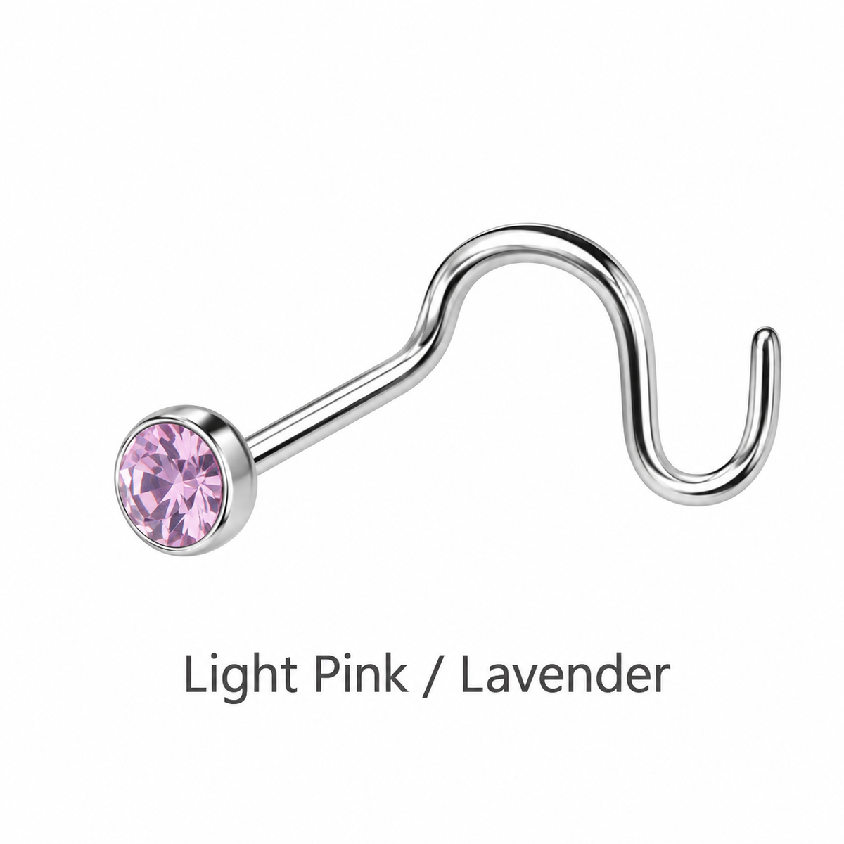 Fashion Crystal Stainless Steel Nose Stud Piercing for Women, Hypoallergenic 1.8mm Nose Ring, Straight/L/Screw Shaped