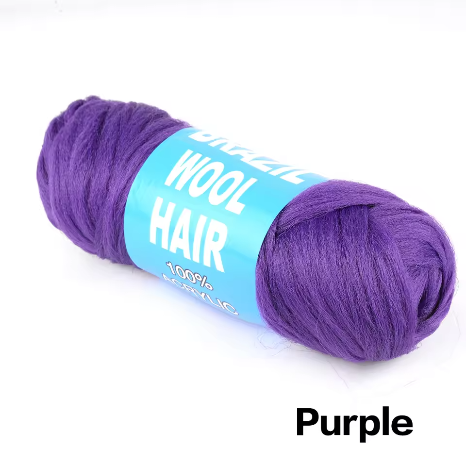 purple brazil wool hair