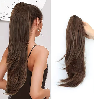 Synthetic Claw Clip Ponytail Long Wavy