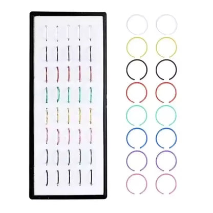 Fashion Crystal Stainless Steel Nose Stud Piercing for Women, Hypoallergenic 1.8mm Nose Ring, Straight/L/Screw Shaped