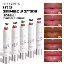 5PCS/SET Double Core Lipstick Stick, Multi Scenes Lip Beauty Tool For Daily Styling