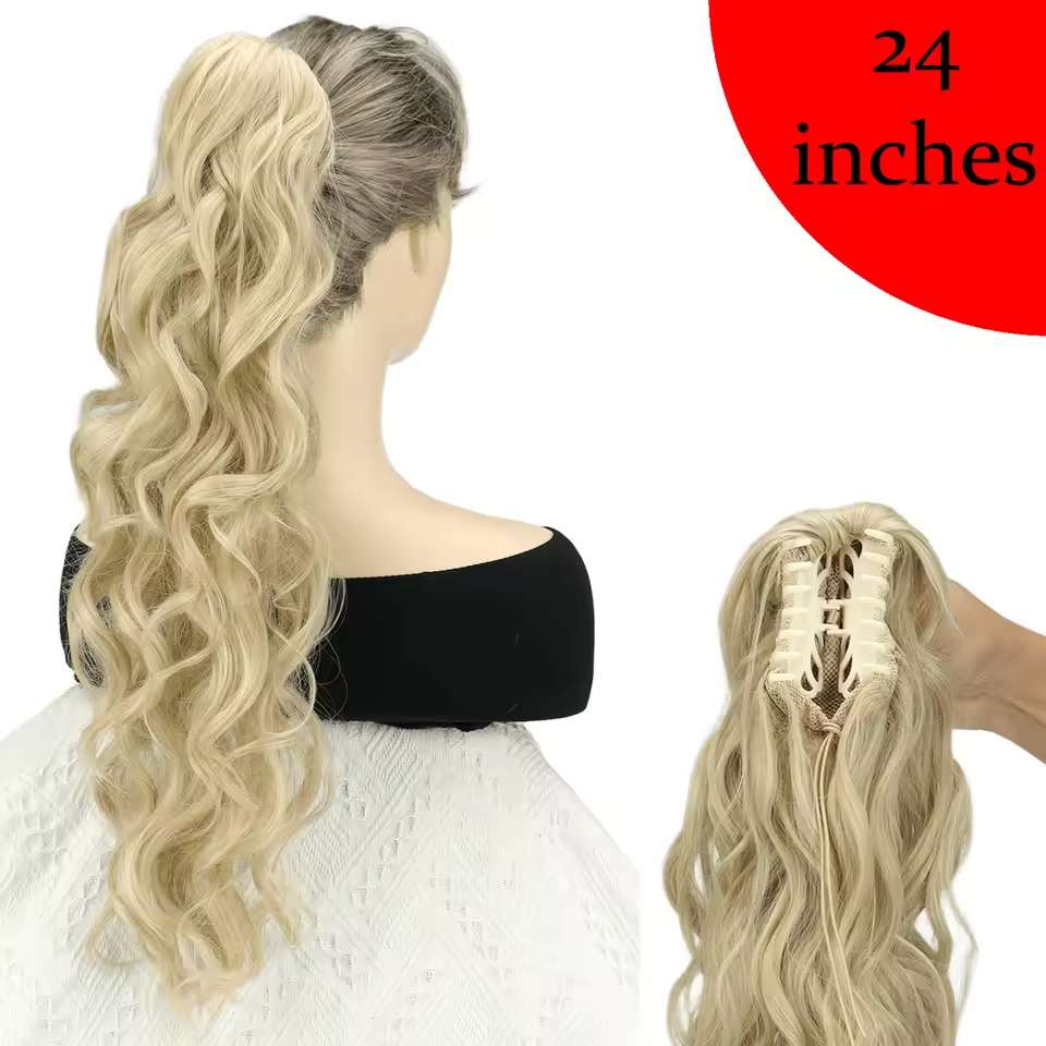 sandy blonde claw clip ponytail 