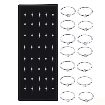 Fashion Crystal Stainless Steel Nose Stud Piercing for Women, Hypoallergenic 1.8mm Nose Ring, Straight/L/Screw Shaped