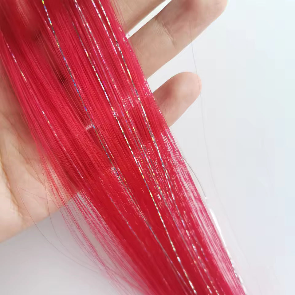  scarlet red colored hair extensions
