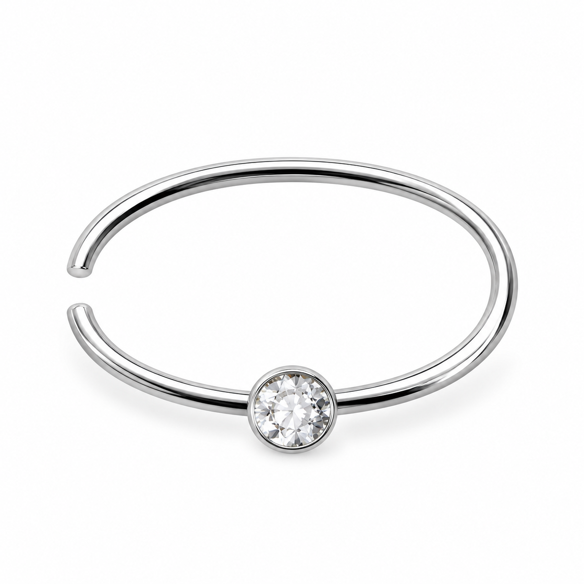 Fashion Crystal Stainless Steel Nose Stud Piercing for Women, Hypoallergenic 1.8mm Nose Ring, Straight/L/Screw Shaped