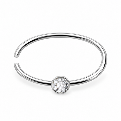 Fashion Crystal Stainless Steel Nose Stud Piercing for Women, Hypoallergenic 1.8mm Nose Ring, Straight/L/Screw Shaped