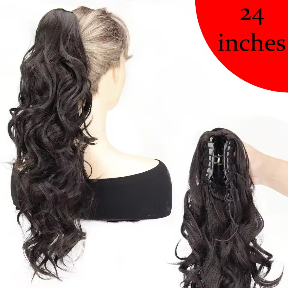 soft black claw clip ponytail 