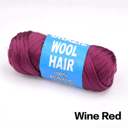 wine red brazil wool hair
