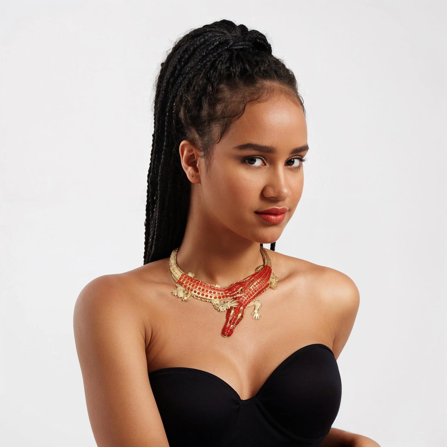 Crocodile Jewelry Set With Earrings & Necklace