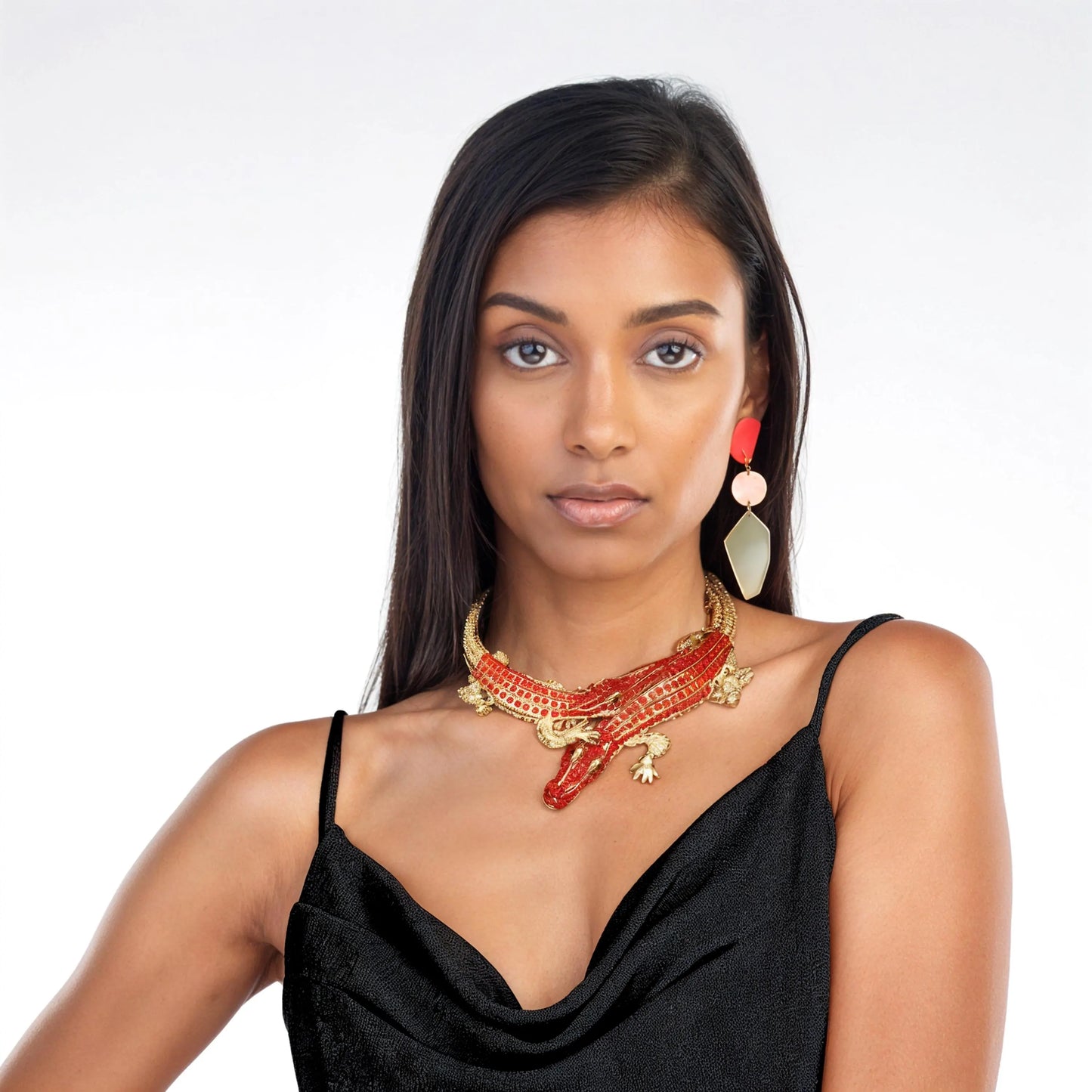 Crocodile Jewelry Set With Earrings & Necklace