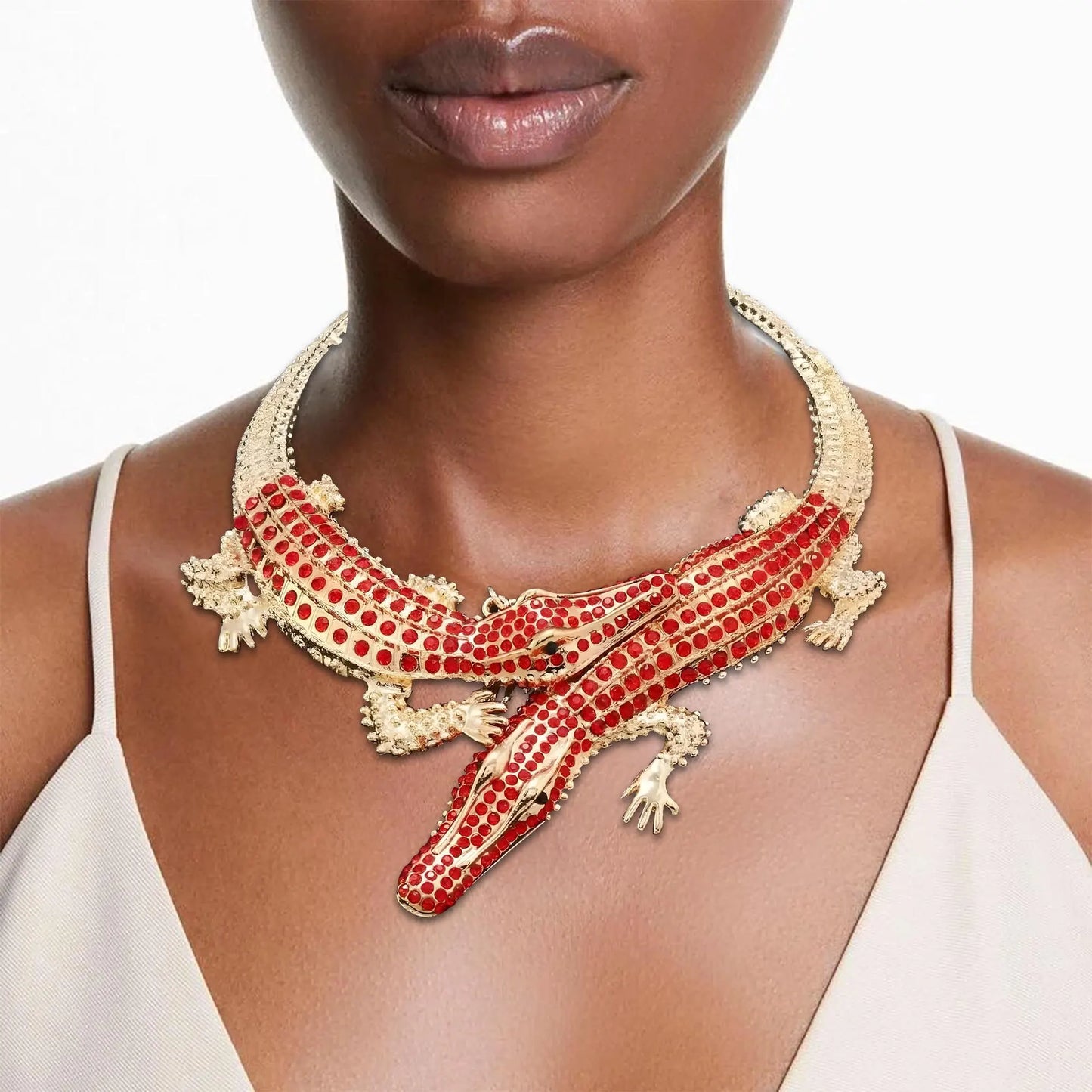 Crocodile Jewelry Set With Earrings & Necklace