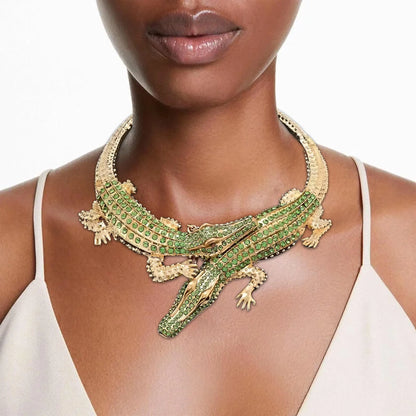 Crocodile Jewelry Set With Earrings & Necklace