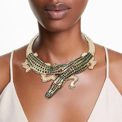 Crocodile Jewelry Set With Earrings & Necklace